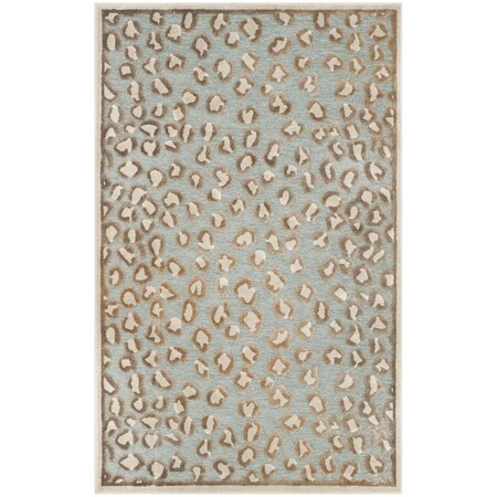 Safavieh 2 ft. 7 in. x 4 ft. Paradise Power Loomed Accent Area Rug, Stone and Aqua PAR84-3470-24